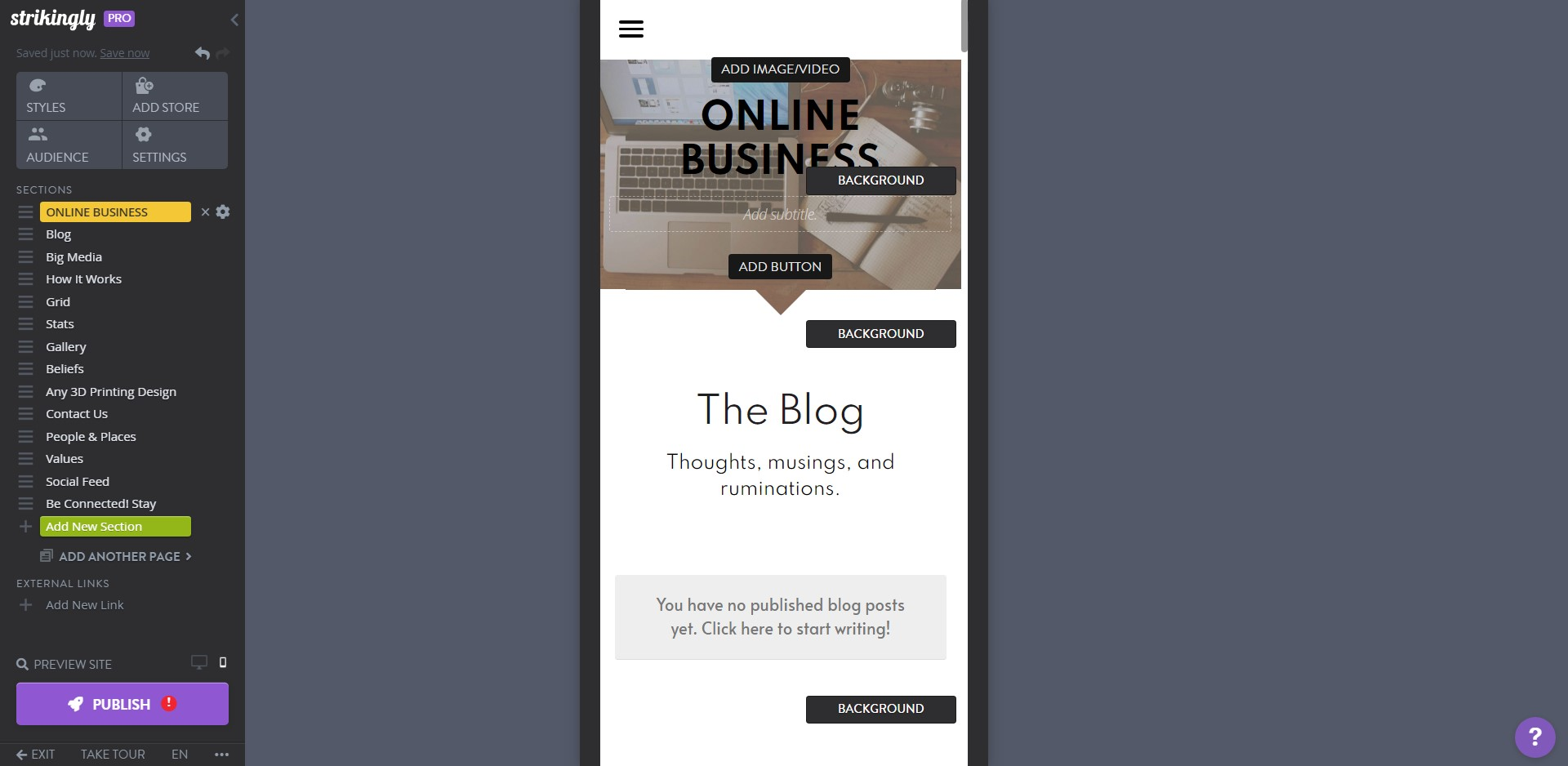 Strikingly Mobile View Editor Strikingly Mobile View Editor